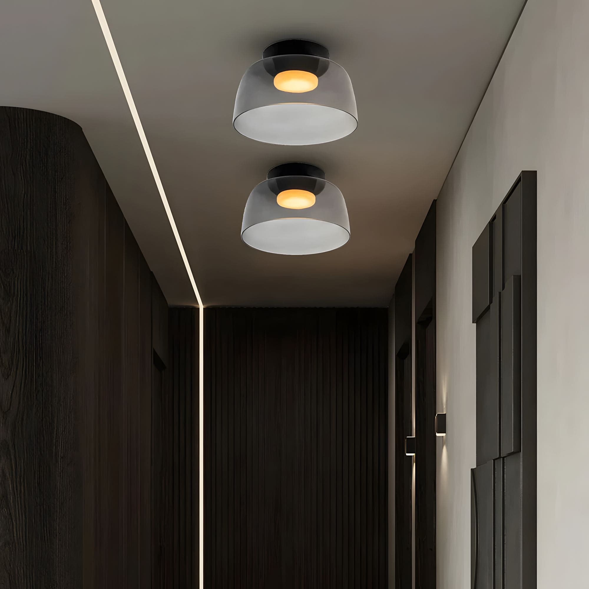 Minimalist Flush Mount Layered Dome LED Light