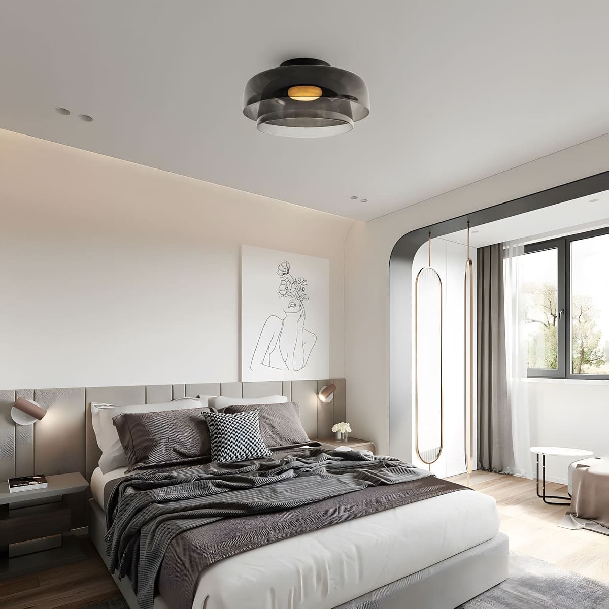 Minimalist Flush Mount Layered Dome LED Light