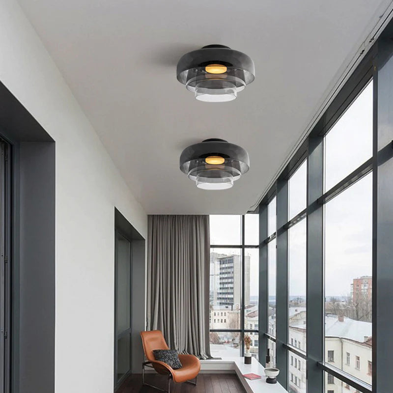 Minimalist Flush Mount Layered Dome LED Light