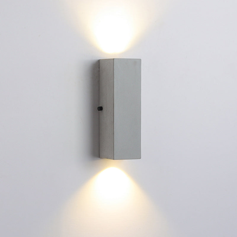 Modern Outdoor Wall Sconce – Light Grey, Small or Medium Size, LED