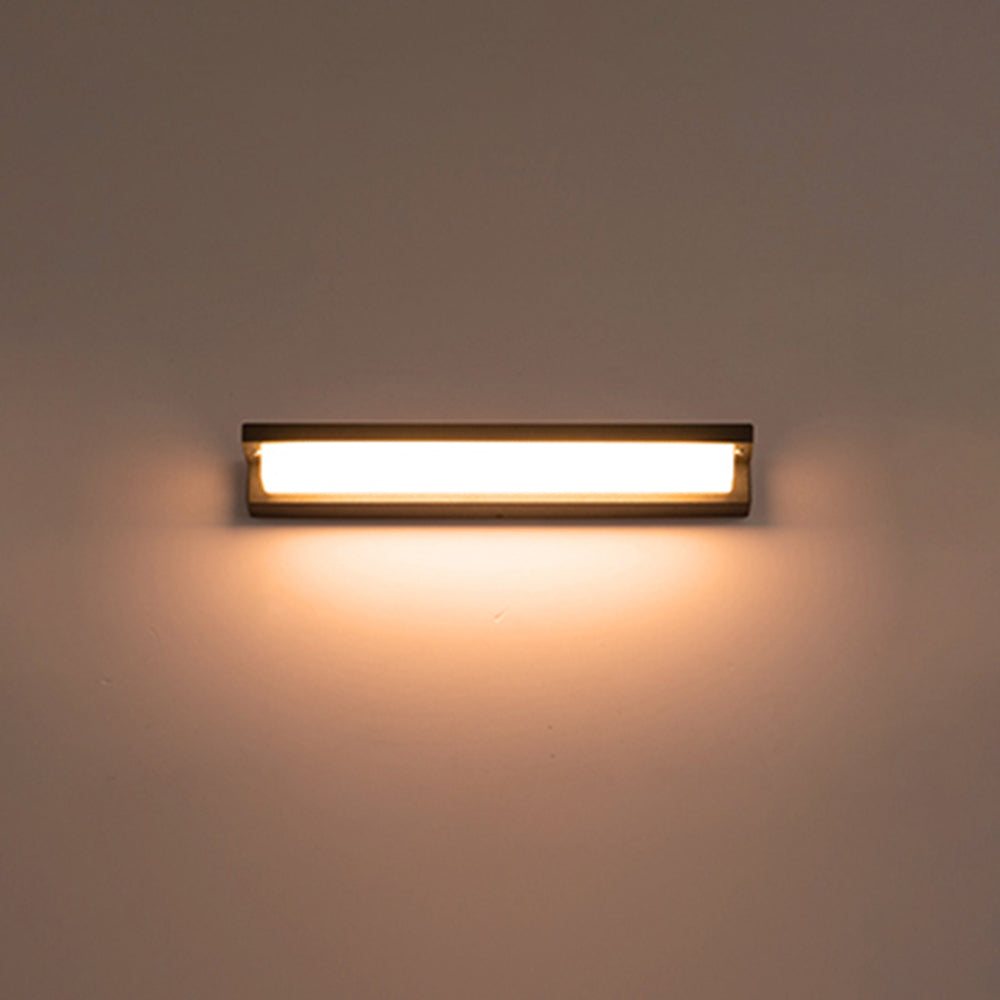 Modern Rectangular Outdoor Wall Lamp – Black, Solar or Hardwired, Waterproof