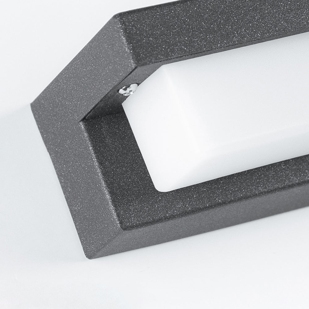 Modern Rectangular Outdoor Wall Lamp – Black, Solar or Hardwired, Waterproof