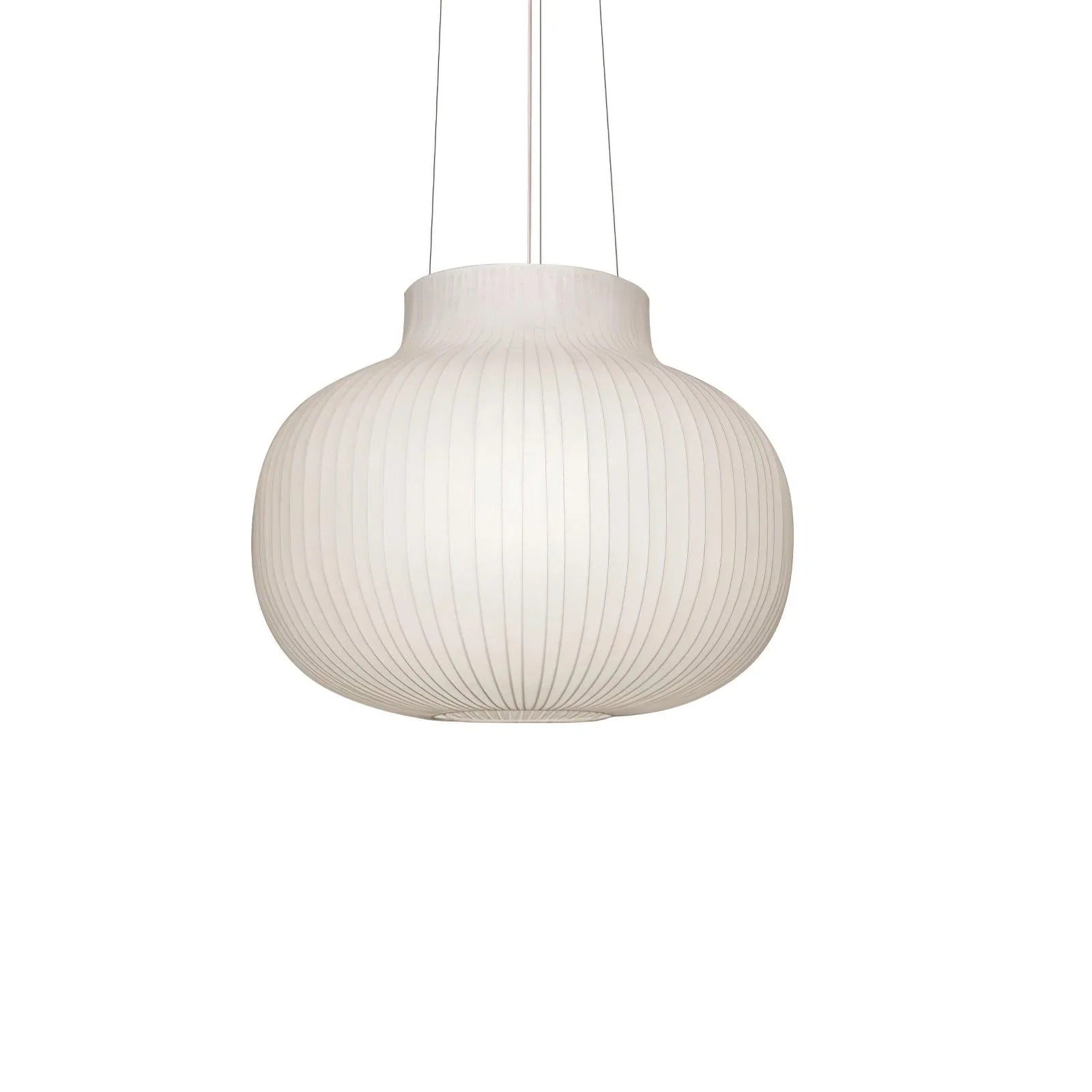 Minimalist Bulbous Pendant Light with Vertical Lines