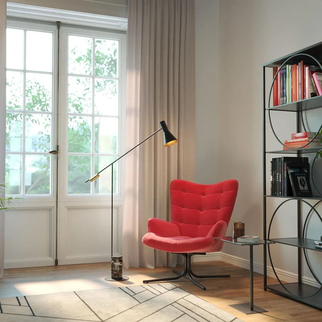 Minimalist Floor Lamp with Cylindrical Cone LED