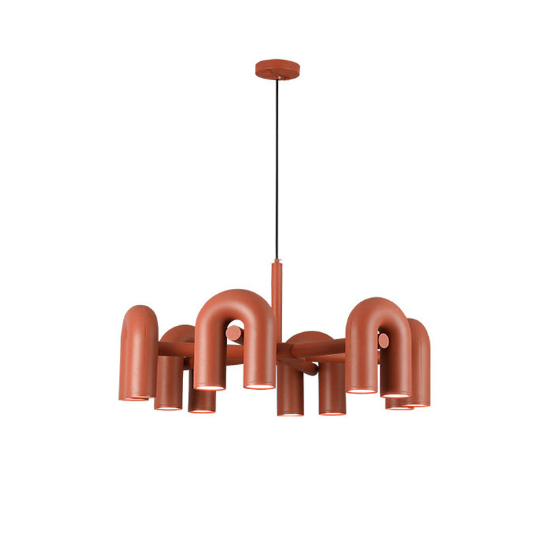 Industrial U-Shaped Ring Chandelier with LED