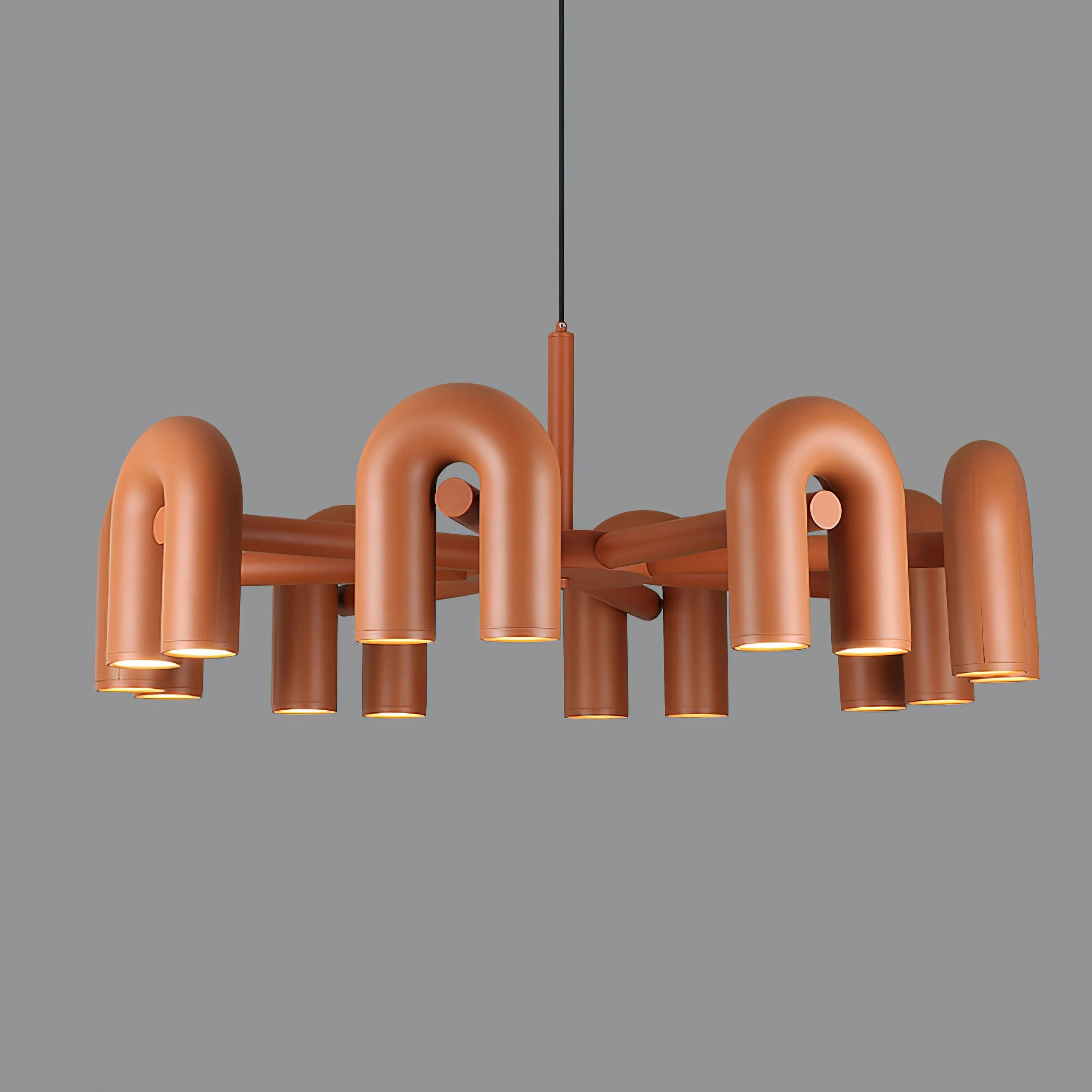 Industrial U-Shaped Ring Chandelier with LED