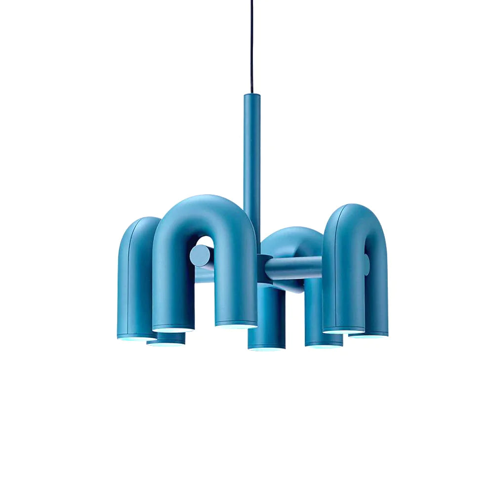 Industrial U-Shaped Ring Chandelier with LED