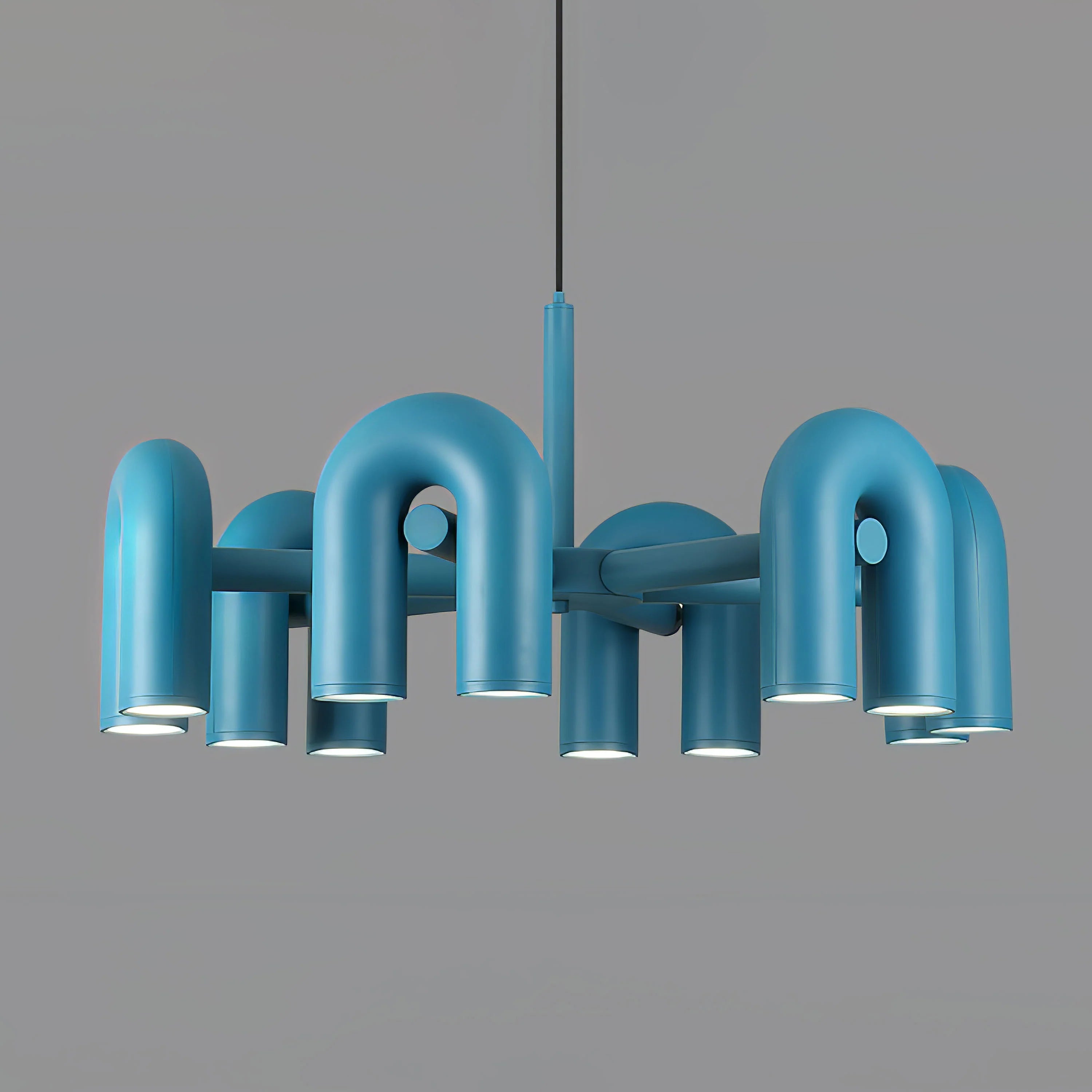 Industrial U-Shaped Ring Chandelier with LED