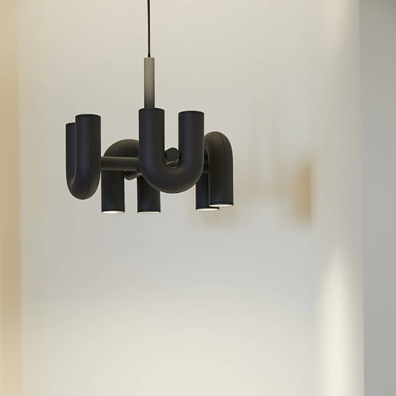 Industrial U-Shaped Ring Chandelier with LED