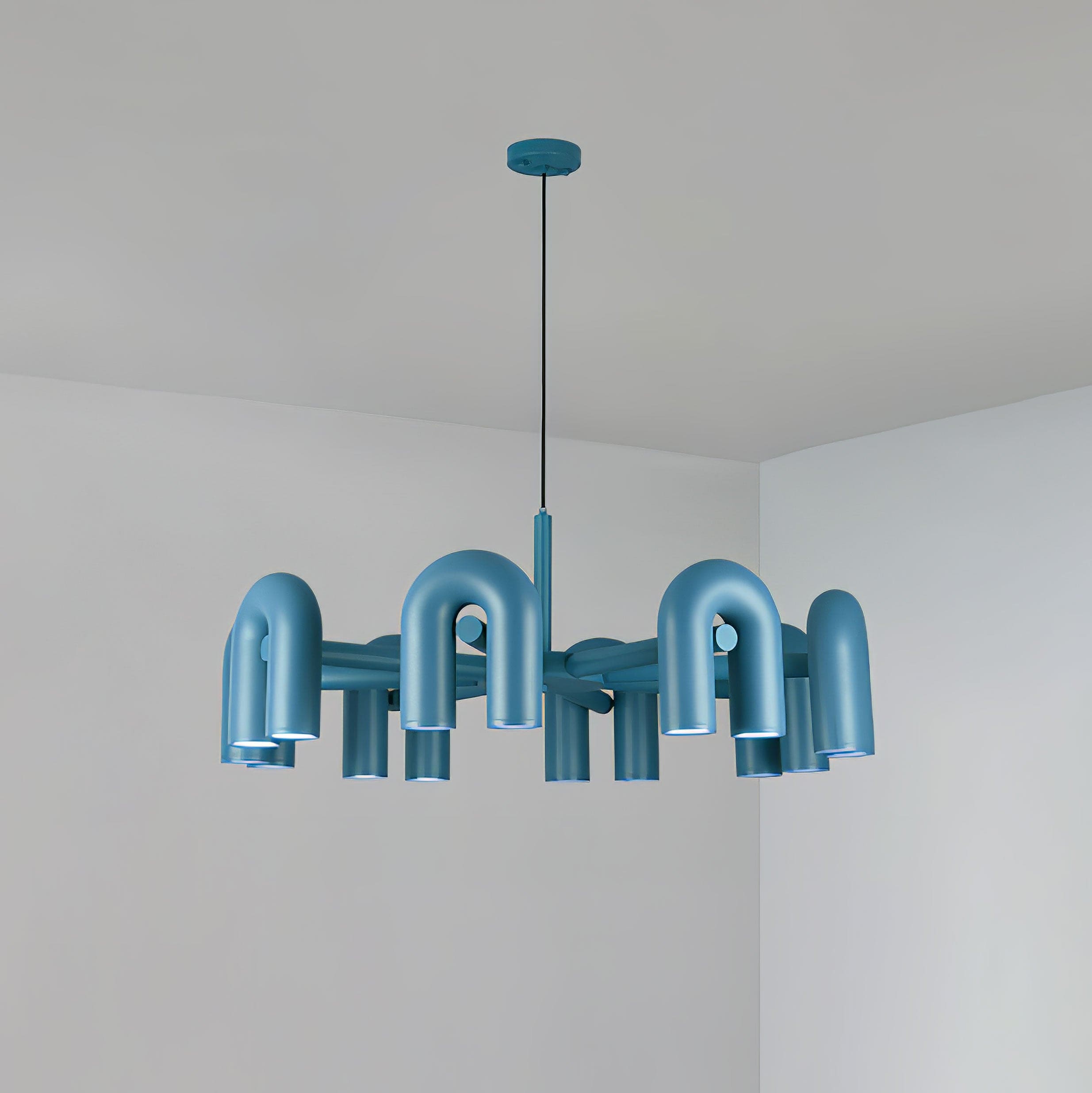 Industrial U-Shaped Ring Chandelier with LED