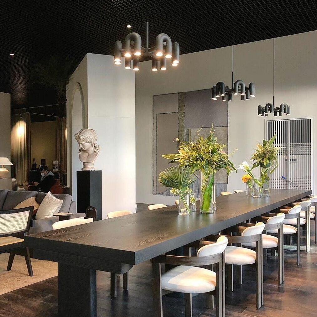 Industrial U-Shaped Ring Chandelier with LED