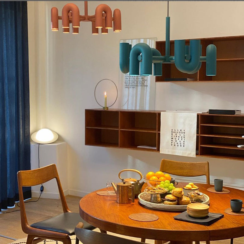 Industrial U-Shaped Ring Chandelier with LED