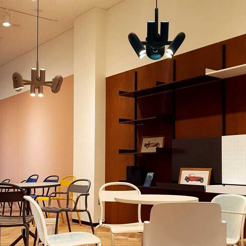 Industrial U-Shaped Ring Chandelier with LED