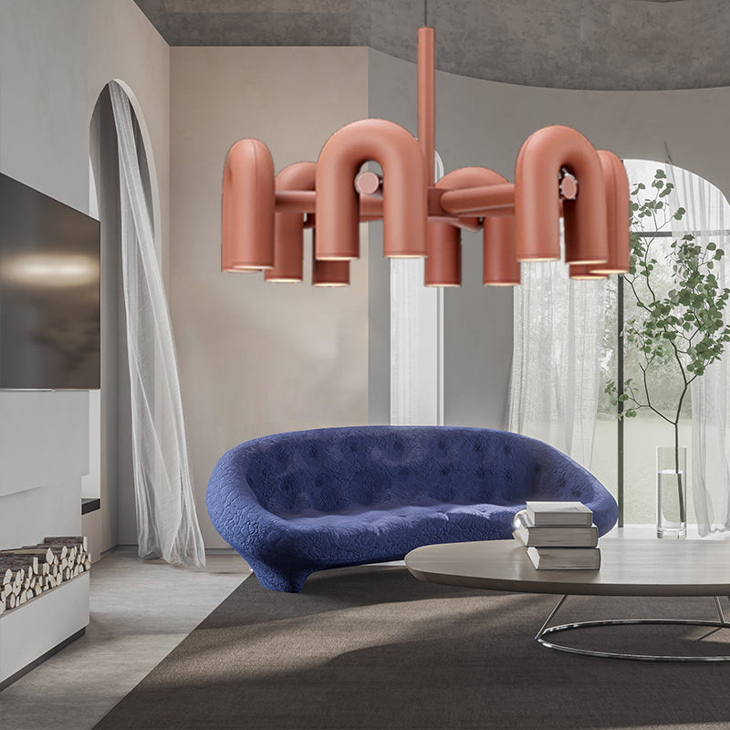 Industrial U-Shaped Ring Chandelier with LED