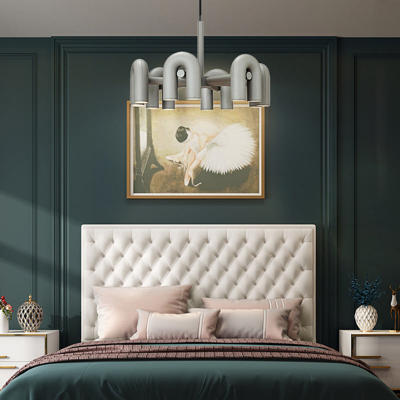 Industrial U-Shaped Ring Chandelier with LED