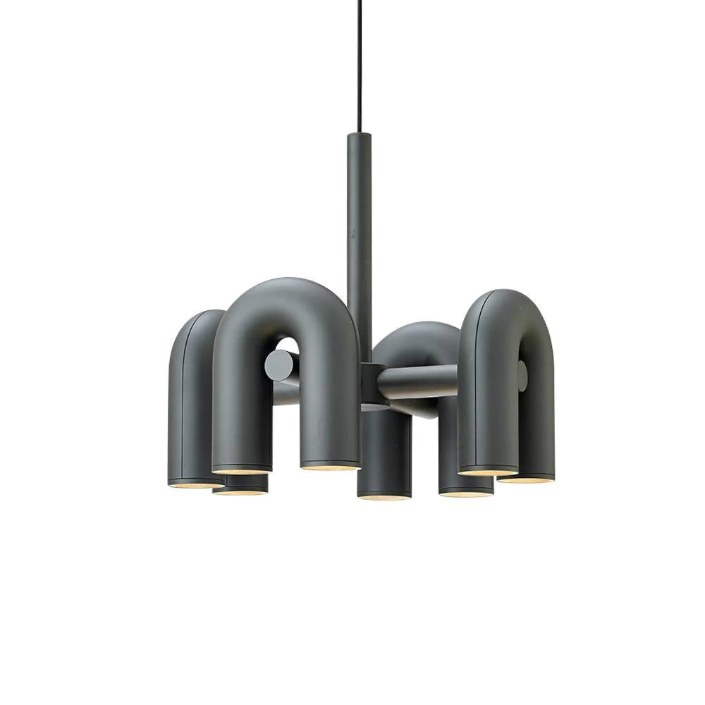 Industrial U-Shaped Ring Chandelier with LED