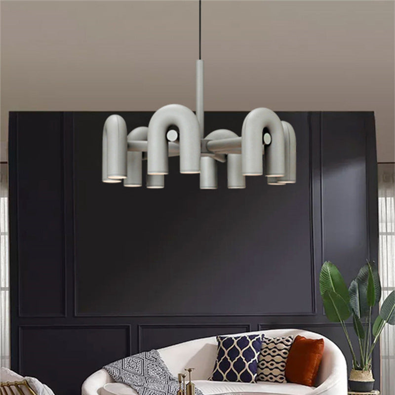 Industrial U-Shaped Ring Chandelier with LED