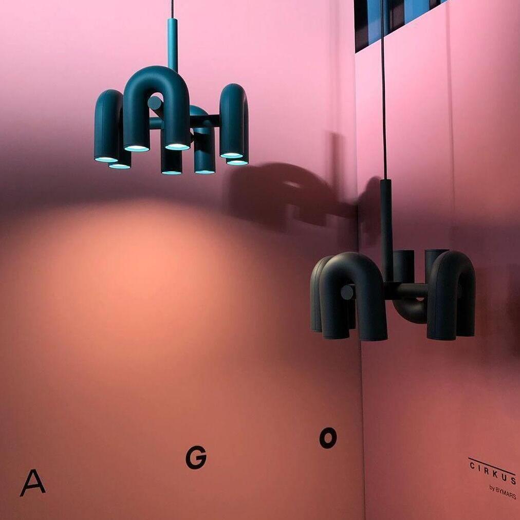 Industrial U-Shaped Ring Chandelier with LED