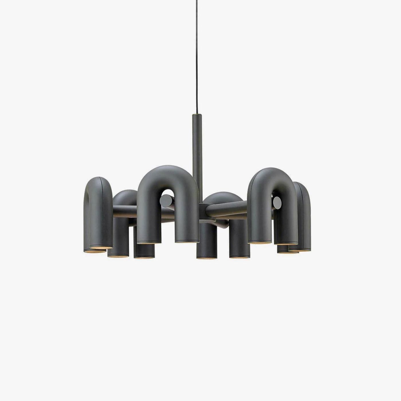 Industrial U-Shaped Ring Chandelier with LED