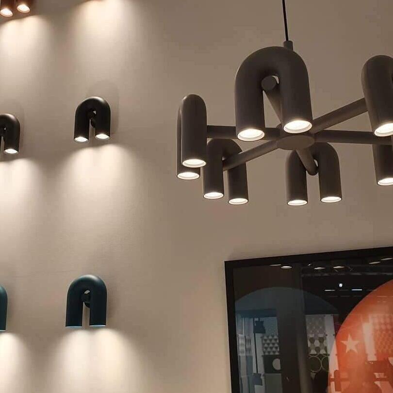 Industrial U-Shaped Ring Chandelier with LED