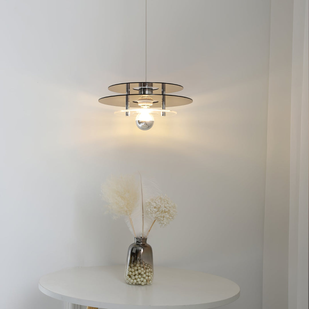 Mid-Century Pendant Light with Orbital Disk Array