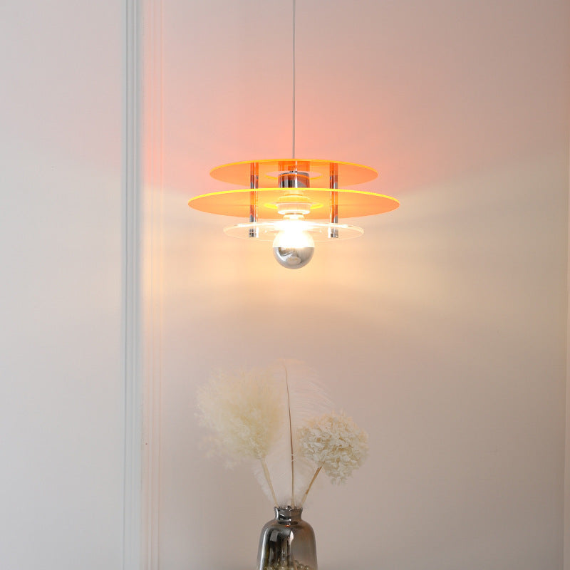 Mid-Century Pendant Light with Orbital Disk Array