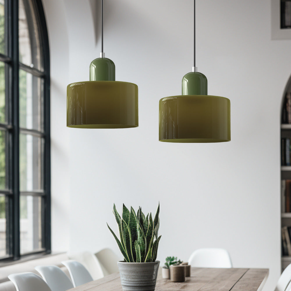 Bauhaus Cylindrical Dome-Top Island Pendant Lamp