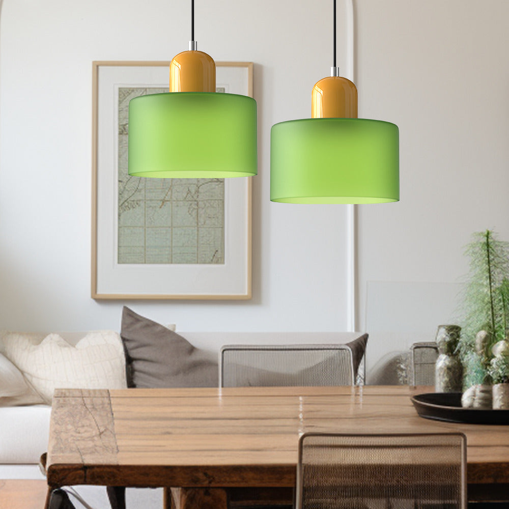 Bauhaus Cylindrical Dome-Top Island Pendant Lamp