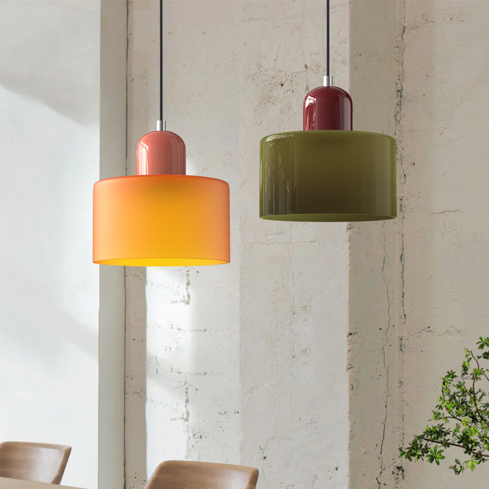 Bauhaus Cylindrical Dome-Top Island Pendant Lamp