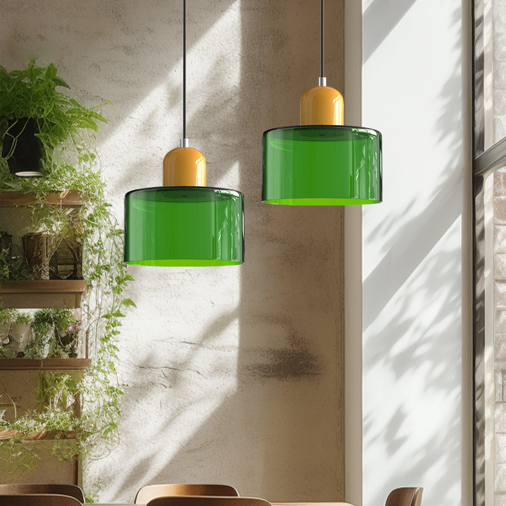 Bauhaus Cylindrical Dome-Top Island Pendant Lamp