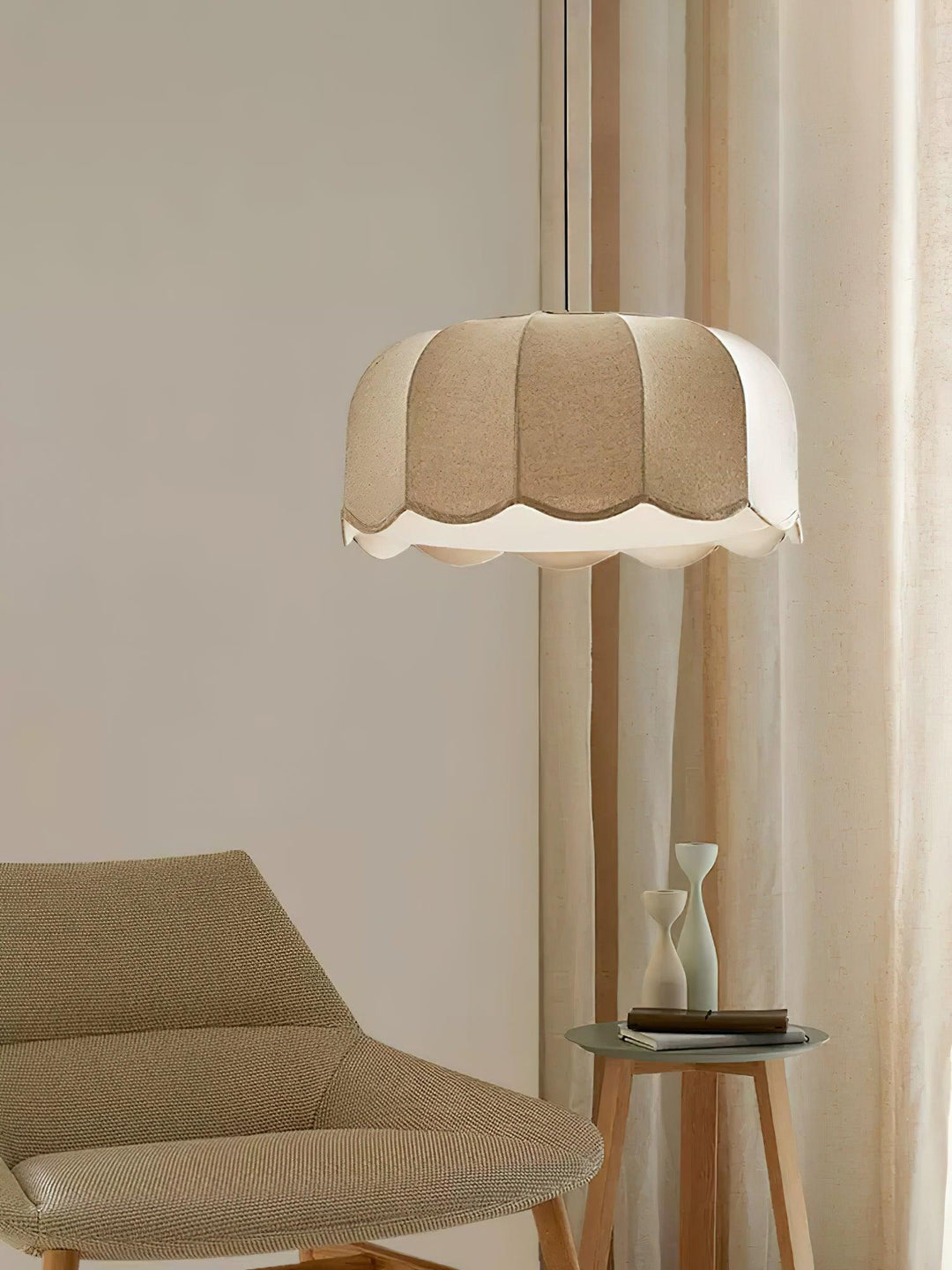 Embossed Wavy-Fluted Dome in Boho Pendant Light