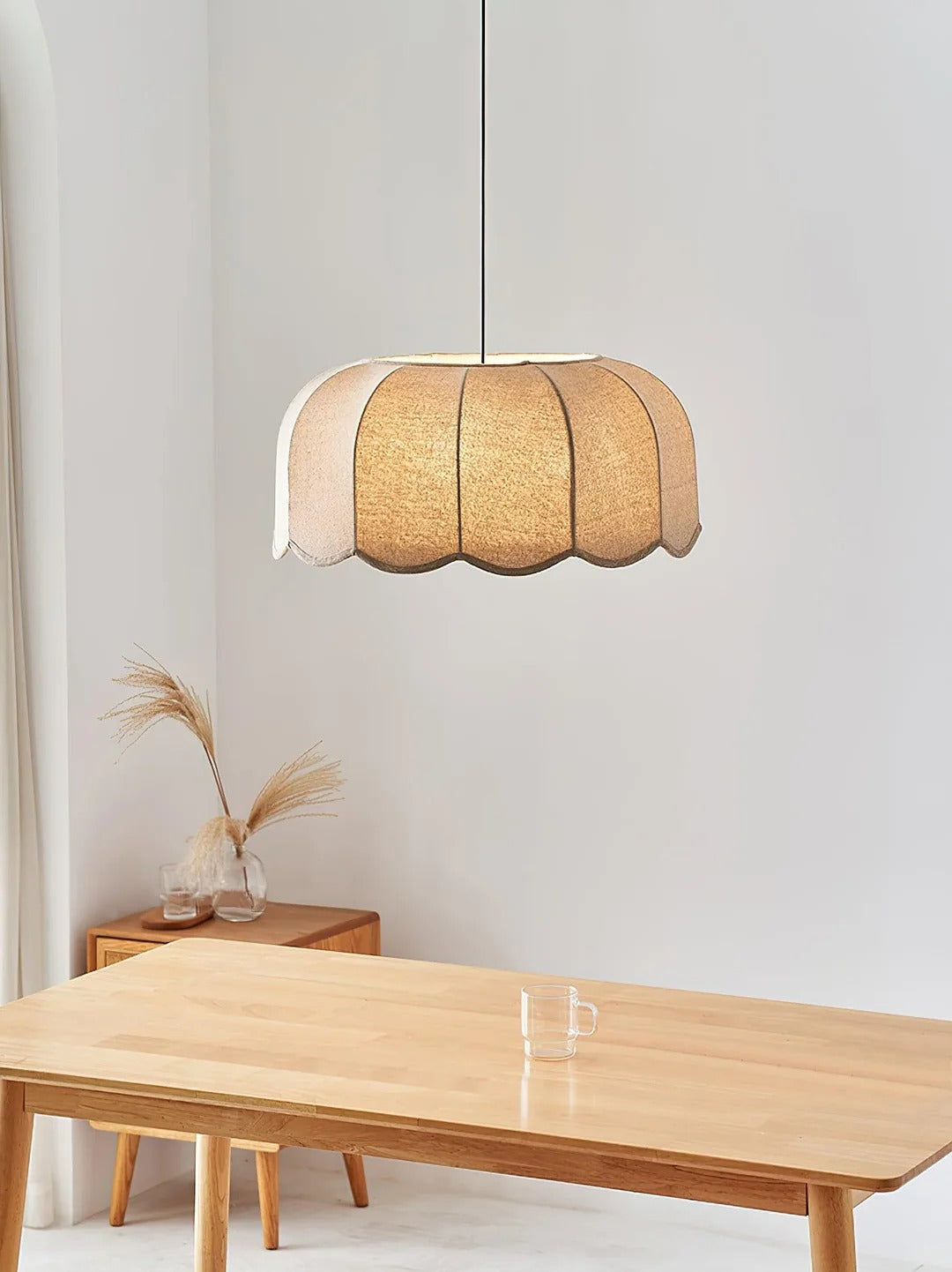 Embossed Wavy-Fluted Dome in Boho Pendant Light