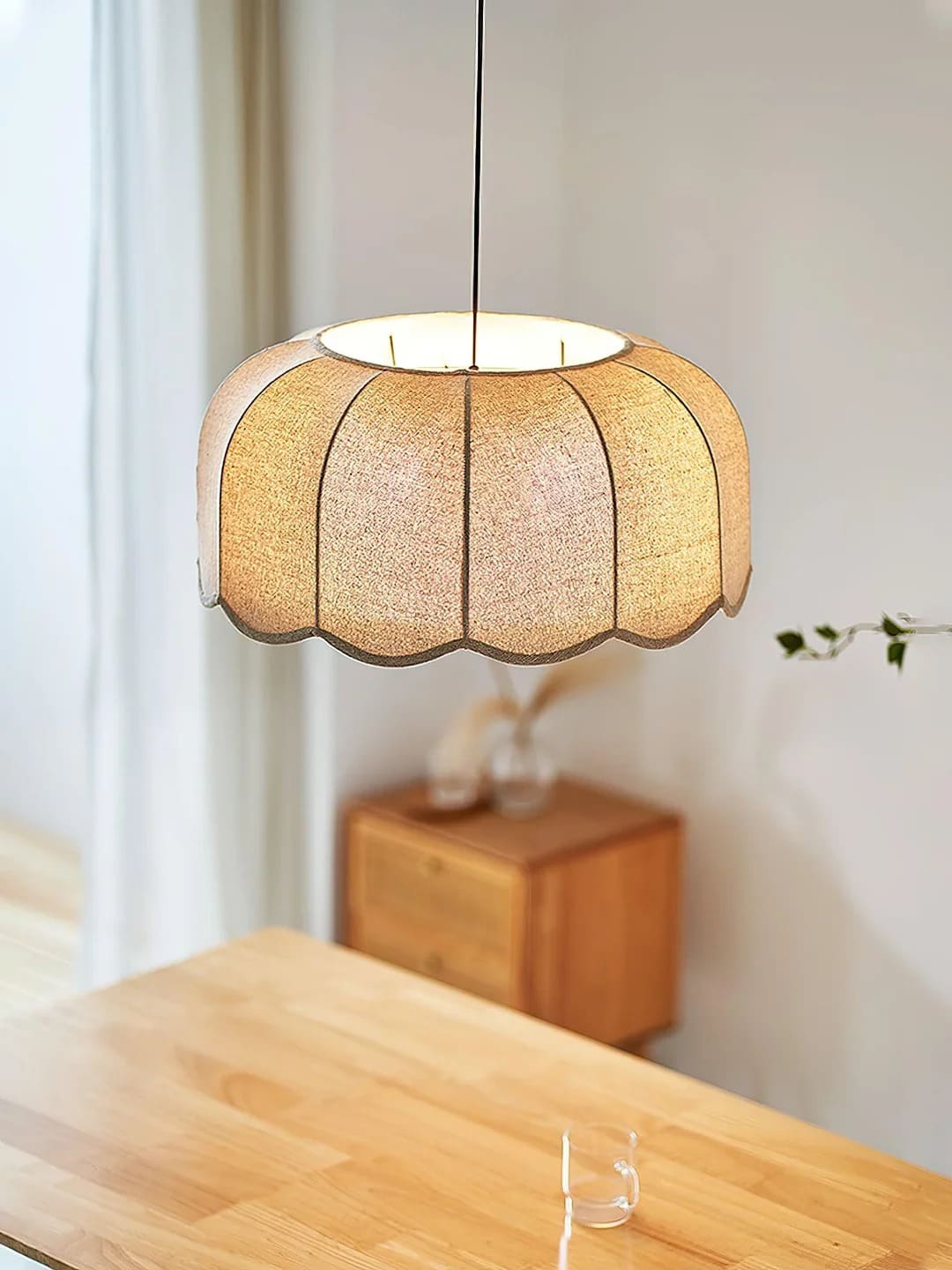 Embossed Wavy-Fluted Dome in Boho Pendant Light