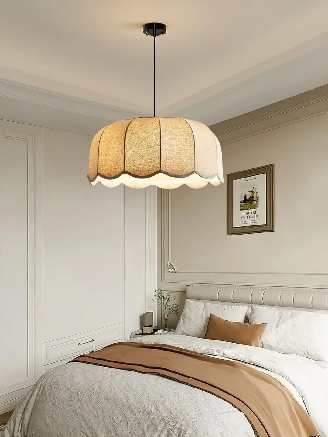 Embossed Wavy-Fluted Dome in Boho Pendant Light