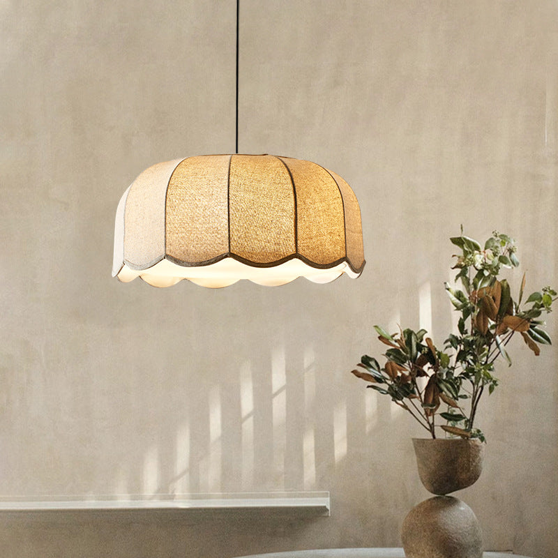 Embossed Wavy-Fluted Dome in Boho Pendant Light