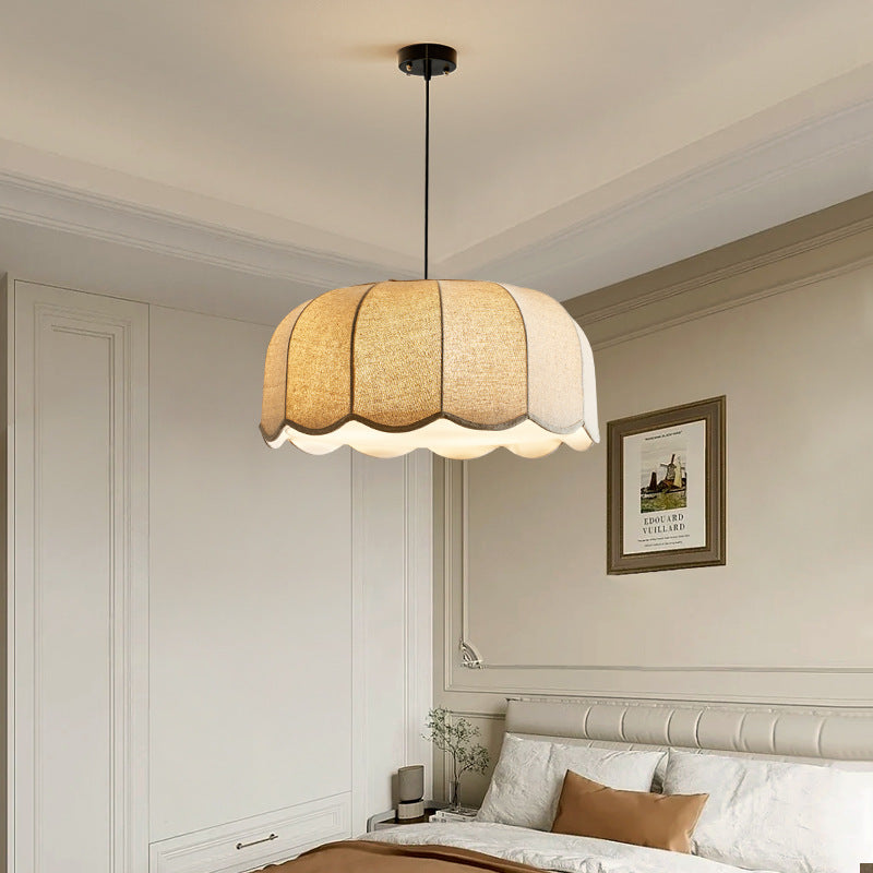 Embossed Wavy-Fluted Dome in Boho Pendant Light