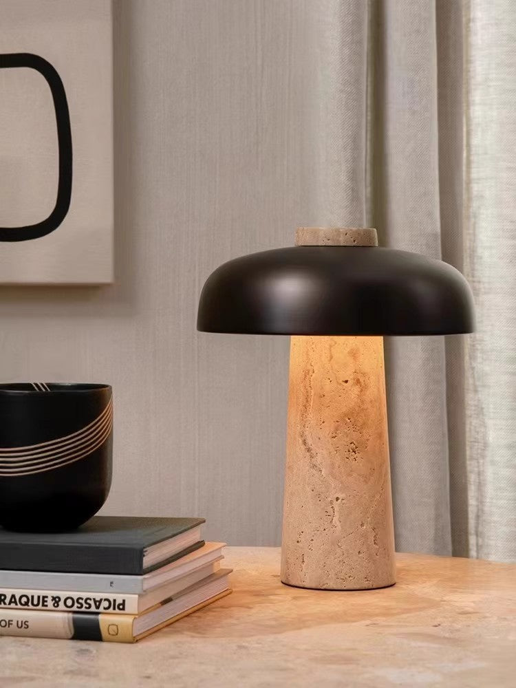 Mid-Century Modern Table Lamp with Mushroom Shade