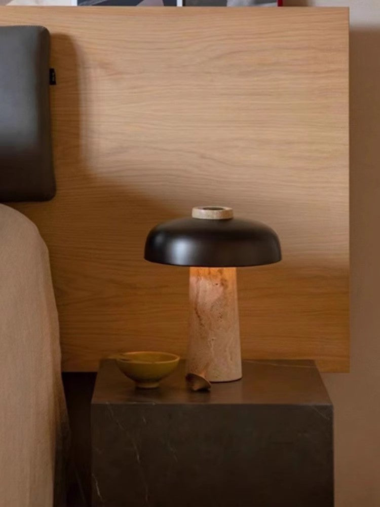 Mid-Century Modern Table Lamp with Mushroom Shade