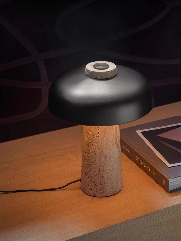 Mid-Century Modern Table Lamp with Mushroom Shade