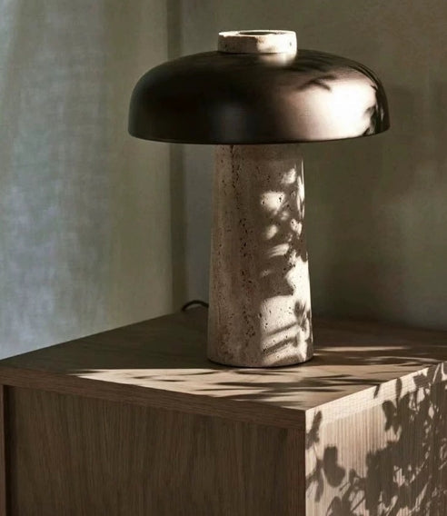 Mid-Century Modern Table Lamp with Mushroom Shade