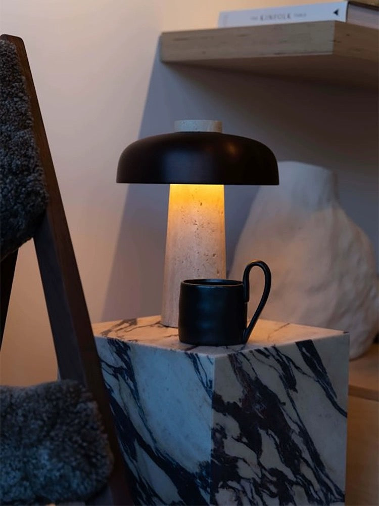 Mid-Century Modern Table Lamp with Mushroom Shade
