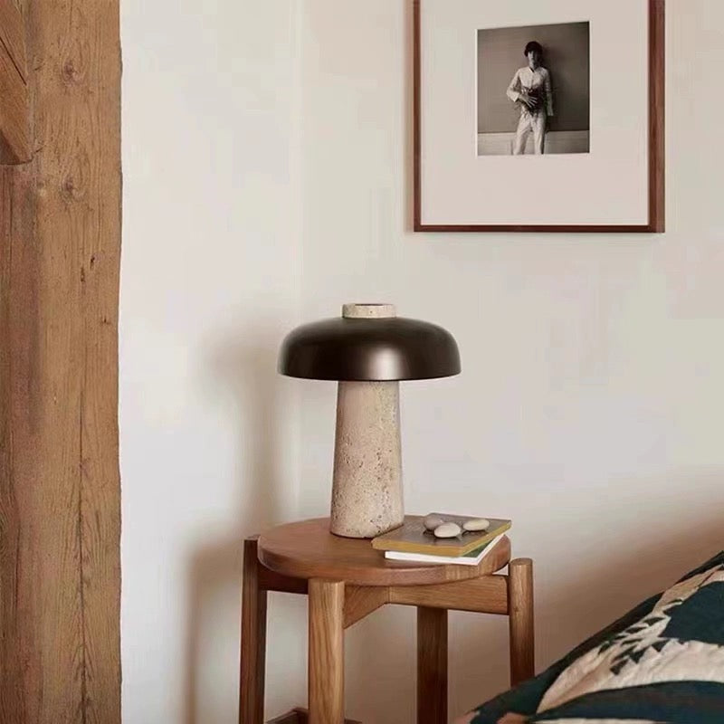 Mid-Century Modern Table Lamp with Mushroom Shade