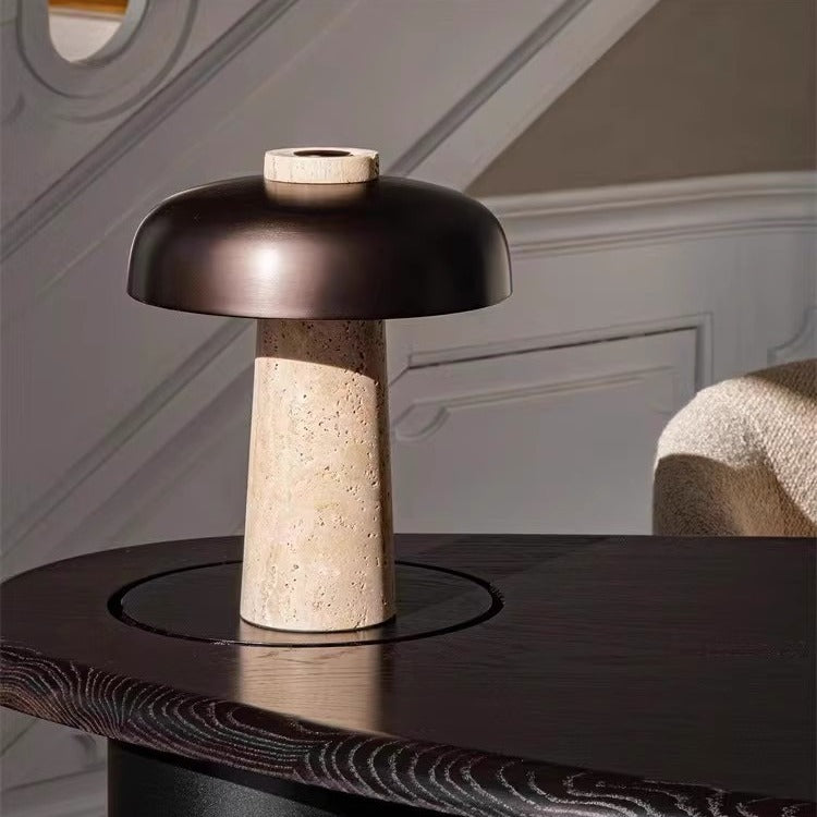 Mid-Century Modern Table Lamp with Mushroom Shade