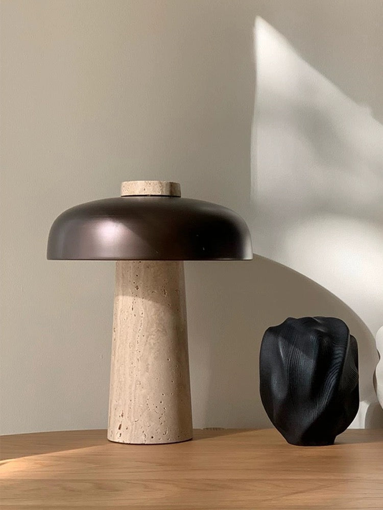 Mid-Century Modern Table Lamp with Mushroom Shade
