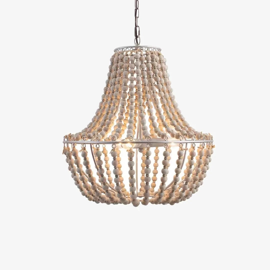 Wood Bead Chandelier & Vintage Boho Charm