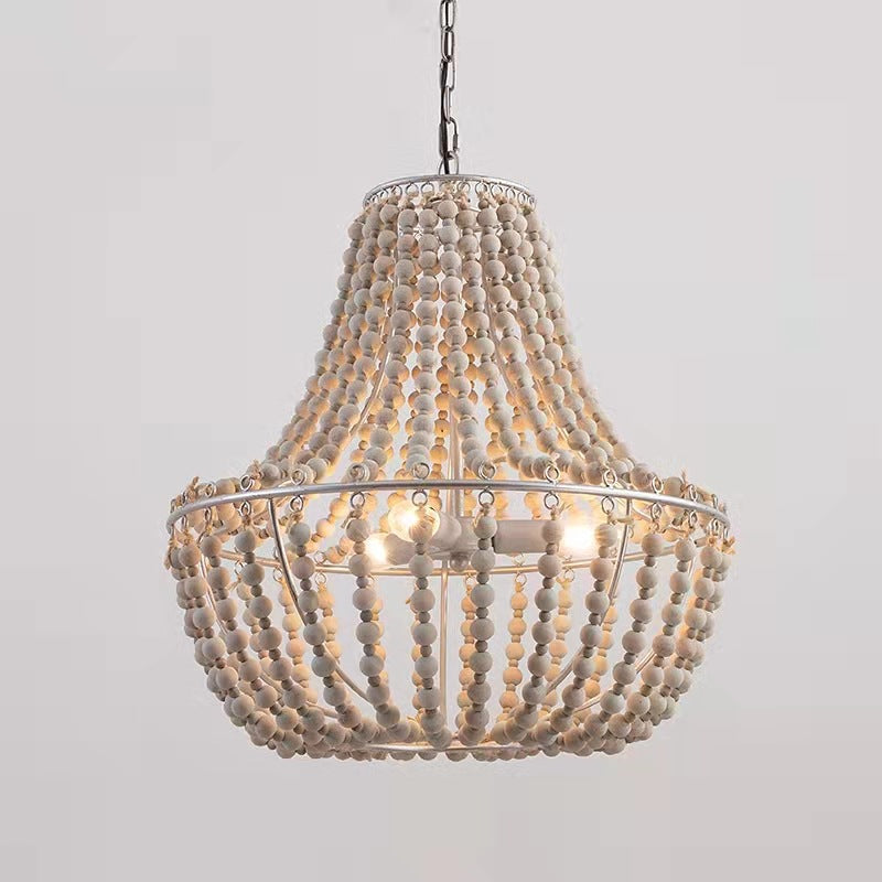 Wood Bead Chandelier & Vintage Boho Charm