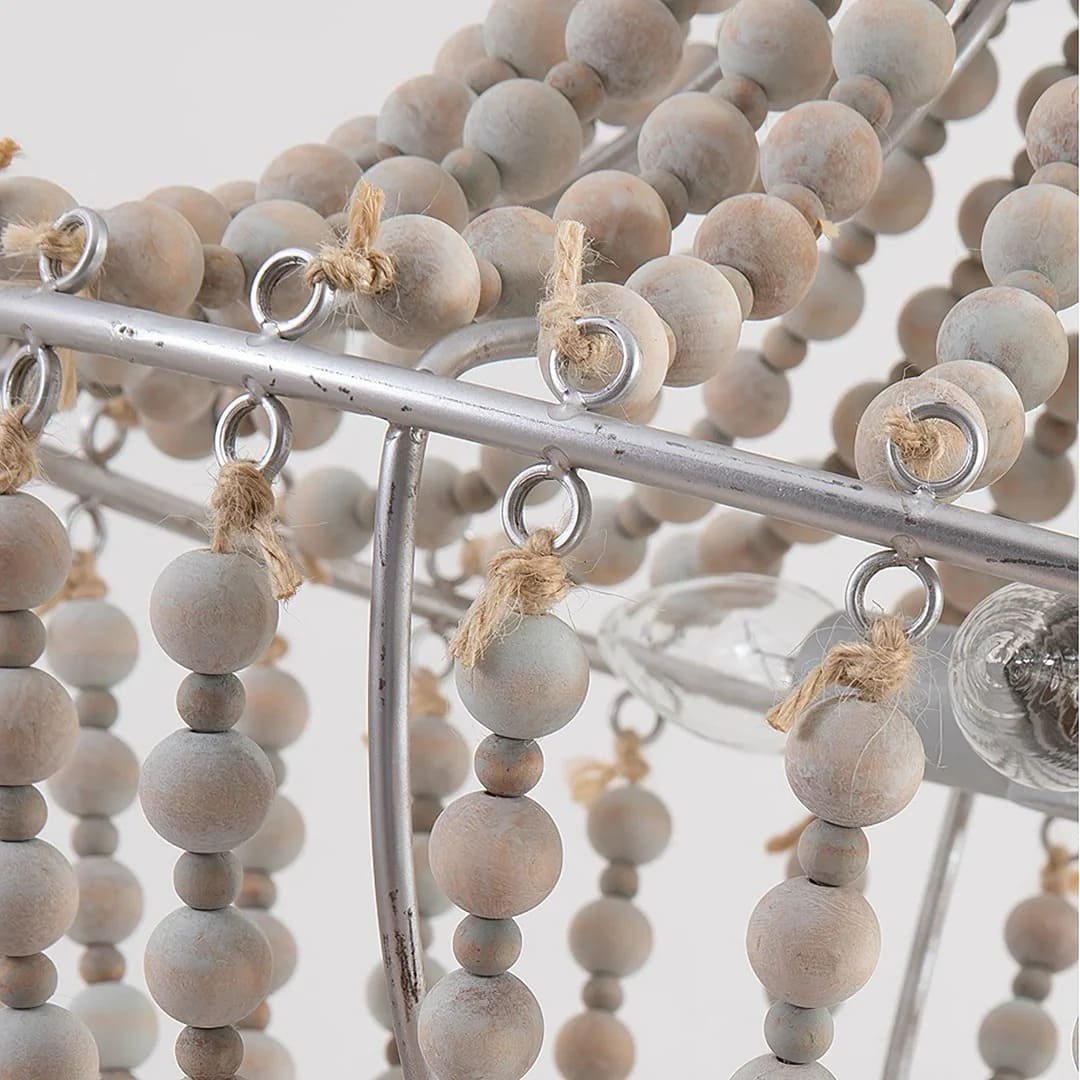 Wood Bead Chandelier & Vintage Boho Charm