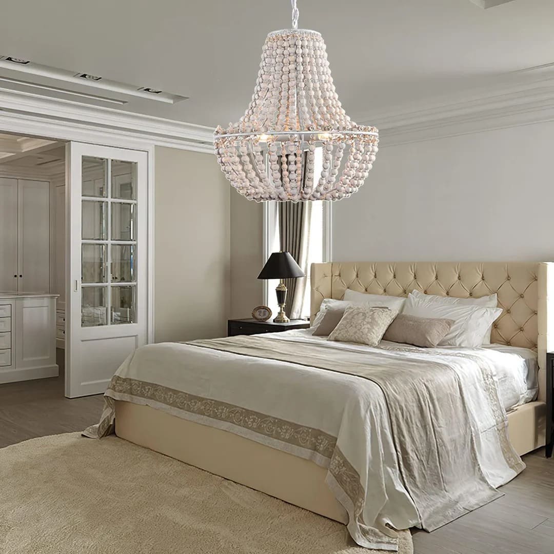 Wood Bead Chandelier & Vintage Boho Charm