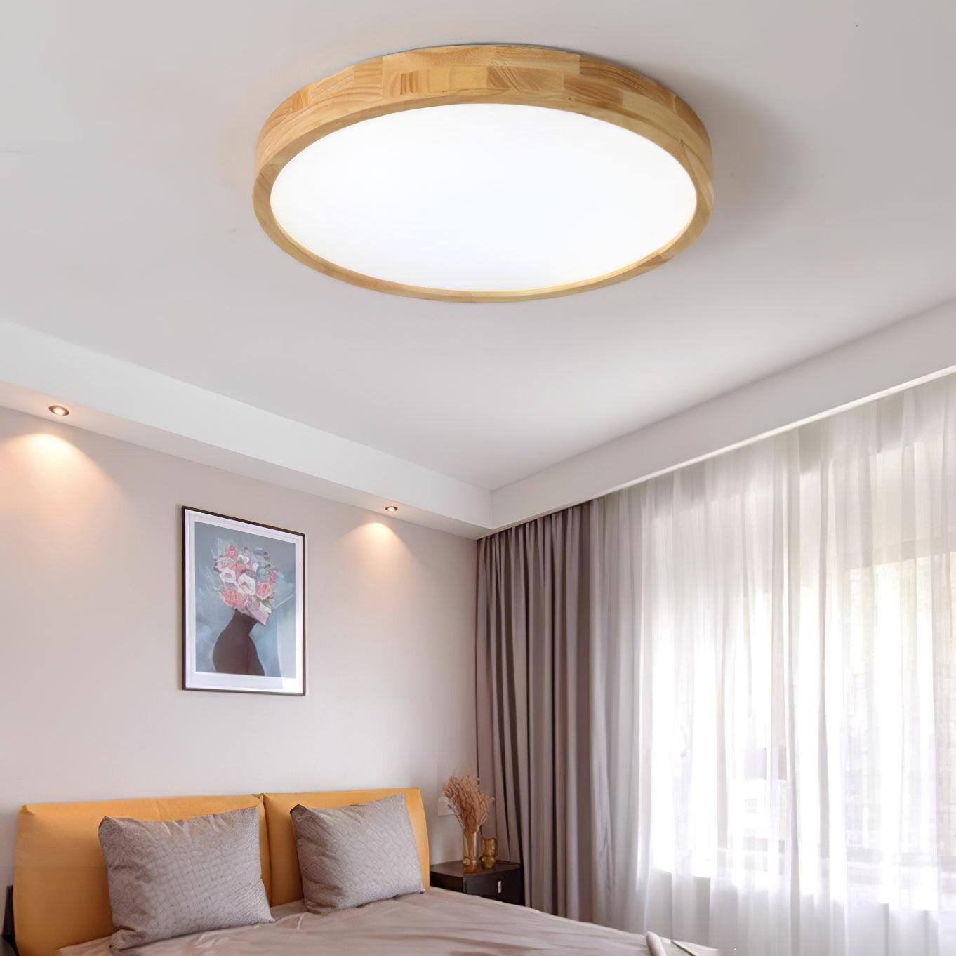 Natural Wood Ceiling Lamp – Stylish Geometric Shapes