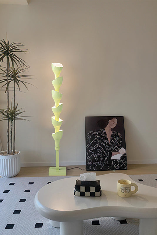Minimalist Floor Lamp with Layered Petals LED